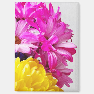 Pink and Yellow Flowers Magnet - TheDabs by Mari D