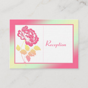 Pink and Yellow Peony on Linen Enclosure Card