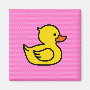 Pink and Yellow Rubber Ducky Magnet