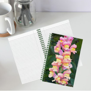 Pink and Yellow Snapdragon Floral Notebook