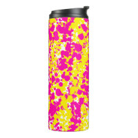 Pink and yellow spatter pattern
