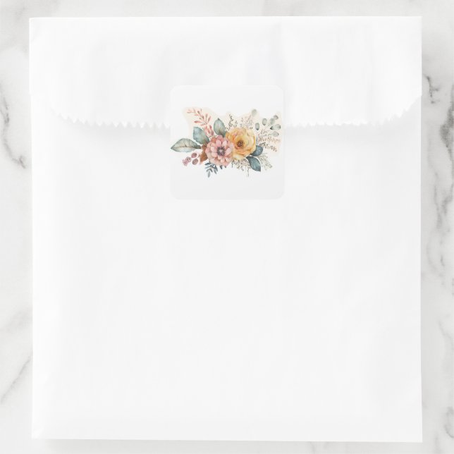 Pink and Yellow Square Sticker (Bag)