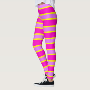 Women's Vintage Yellow Side Striped Leggings 