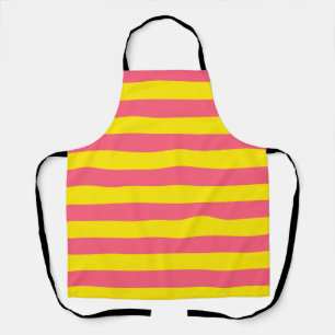 Pink and Yellow Stripes Design Apron