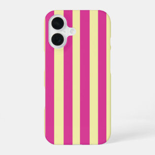 Pink and Yellow Stripes iPhone 16 Case