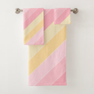 Pink And Yellow Template Modern Trendy Elegant Bath Towel Set