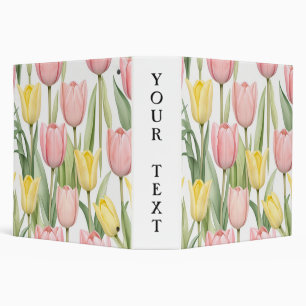 Pink and Yellow Tulips Binder