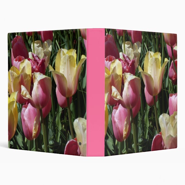 Pink and Yellow Tulips Binder (Background)
