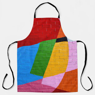 Pink and yellow wall paint apron