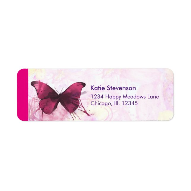Pink and Yellow Watercolor Flowers with Butterfly (Front)