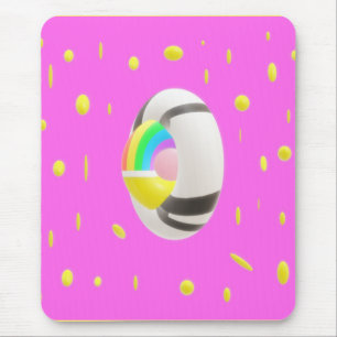 Pink and yellow with globe middle pocket folder cl mouse pad