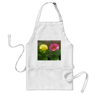 Pink and Yellow Zinnias Apron