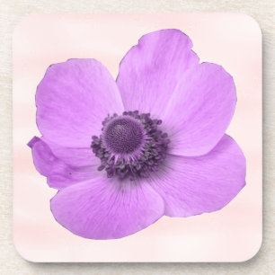 Pink Anemone Cork Coaster