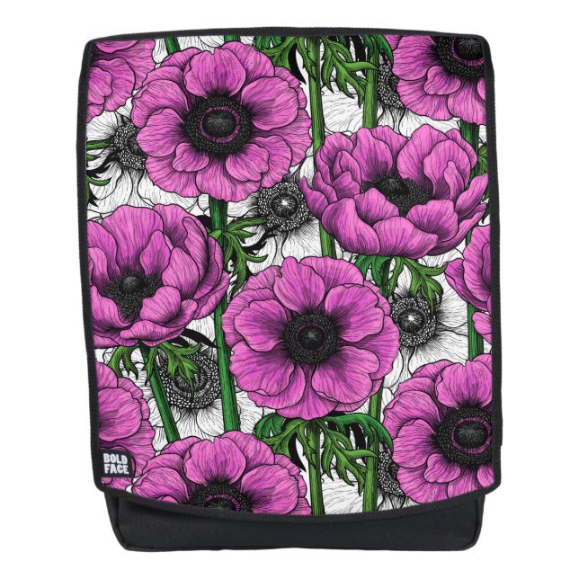 Pink anemone garden backpack (Front)