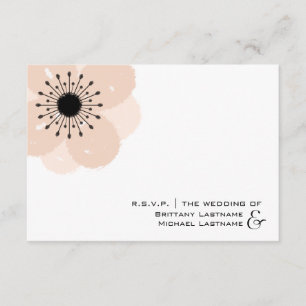 Pink Anemone Modern Wedding R.S.V.P. RSVP Card