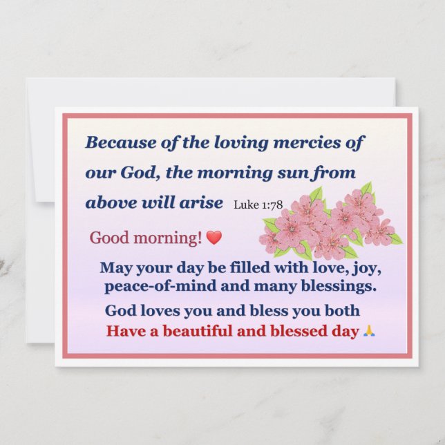 Pink Anemone Morning Blessing Card (Front)