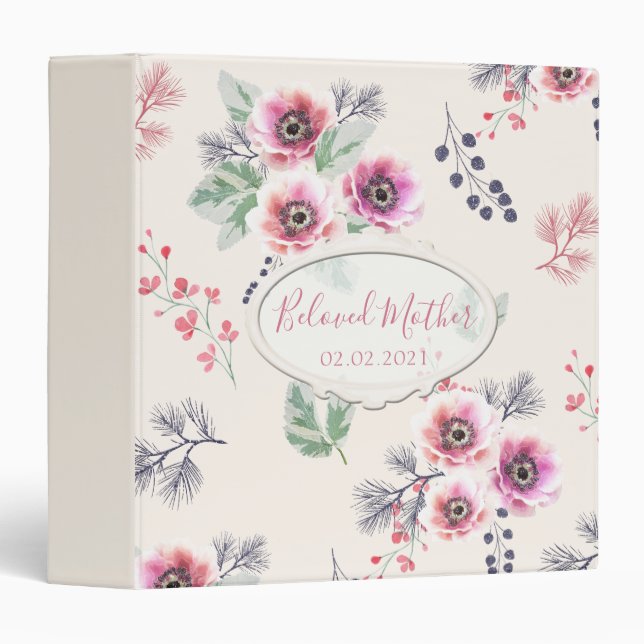 Pink anemones, delicate bouquet binder (Front/Spine)