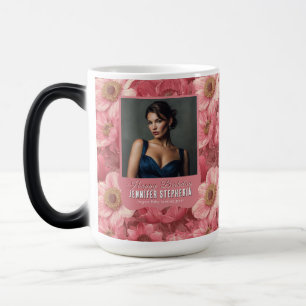 Pink Anemones Flower Adult Birthday Personalized Magic Mug