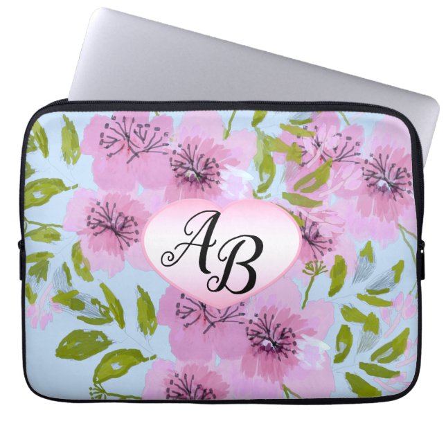Pink Anemones Love Garden Electronics Bag (Front)