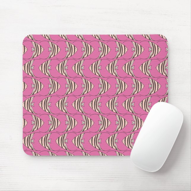 Pink Angel Fish Mouse Pad (With Mouse)