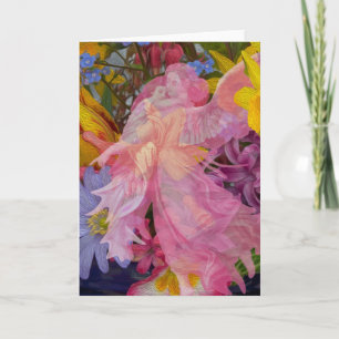 Pink Angel with Child Card