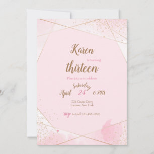 Pink Angles Birthday Party Invitations
