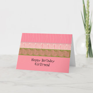 Pink Animal Print Birthday Card