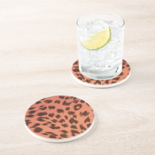 PINK ANIMAL PRINT  COASTER