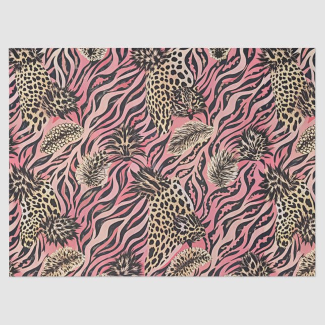 Pink Animal Print Fusion - Seamless Pattern Tissue Paper (Front)