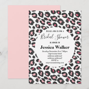 pink animal print, Leopard ,cheetah bridal shower Invitation