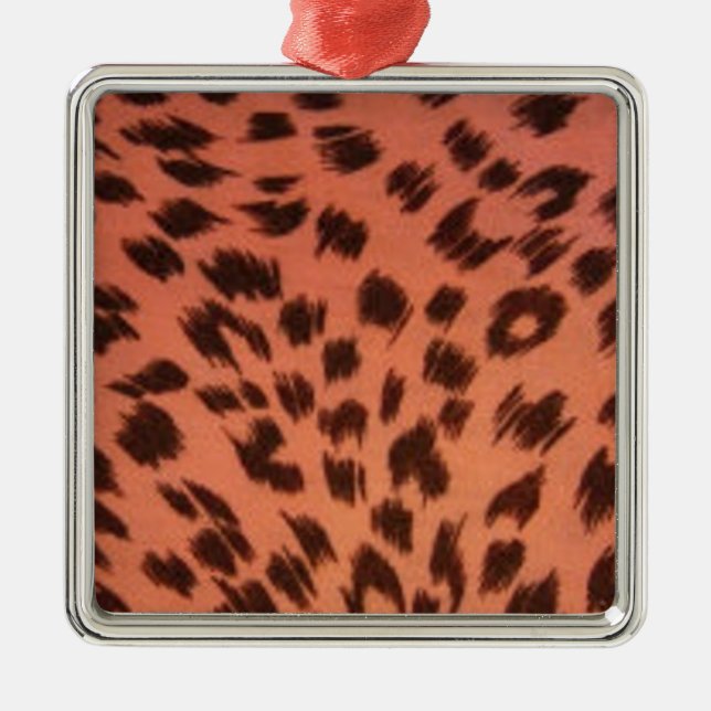 PINK ANIMAL PRINT  METAL ORNAMENT (Front)