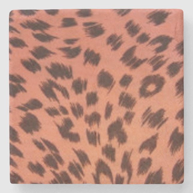 PINK ANIMAL PRINT  STONE COASTER (Front)