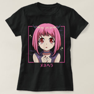 Pink Anime Girl Devil Aesthetic T-Shirt
