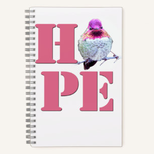 Pink Anna's Hummingbird Photo HOPE 8x5 Notebook