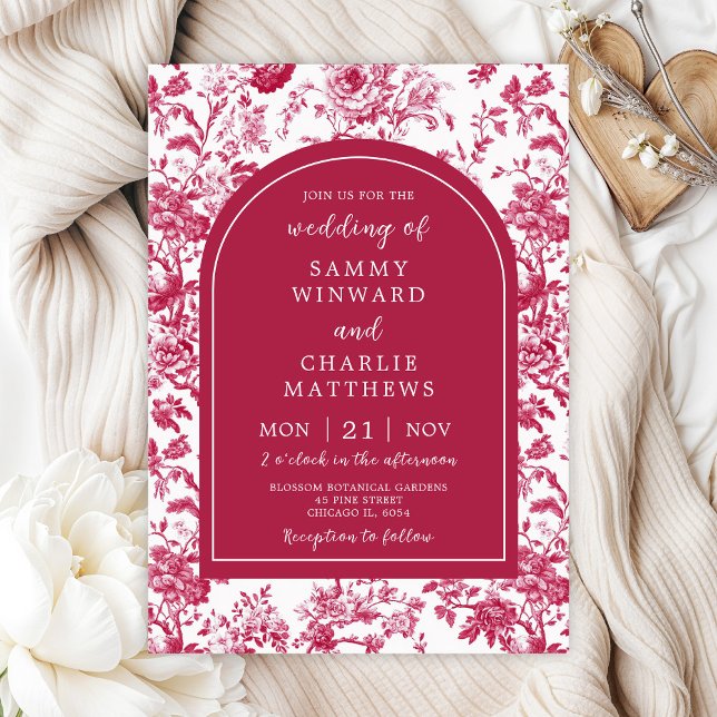 Pink Antique Chinoiserie Wedding Invitation (Creator Uploaded)