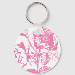 Pink Antique Rose Keychain