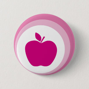 pink apple 2 inch round button