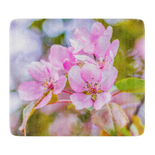 Pink Apple Blossom Cutting Board