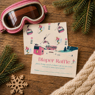 Pink Après Bébé Baby Shower Diaper Raffle Insert