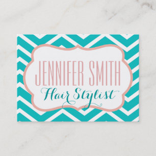 Pink Aqua Chevron Hairdresser Salon Appointment