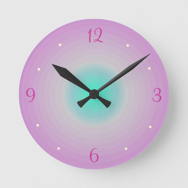 Pink aqua > Childrens Wall Clock (Front)