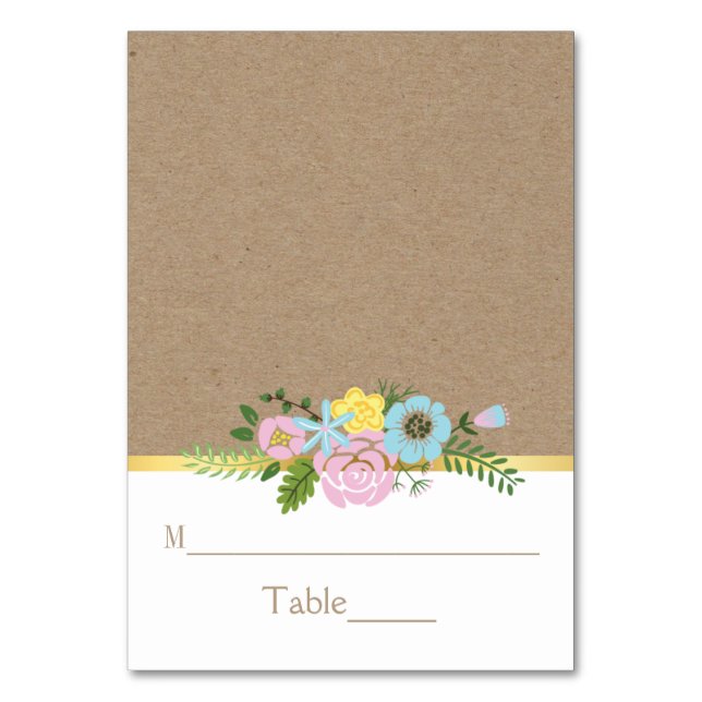 Pink, aqua floral artisanal papier mariage carte p (Par défaut)
