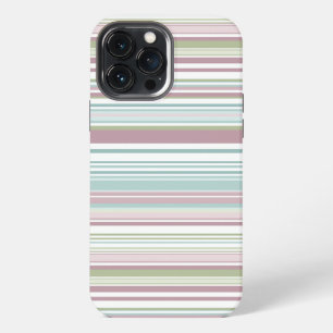Pink, Aqua, mint, spring rain and mauve stripes iPhone 13 Pro Max Case