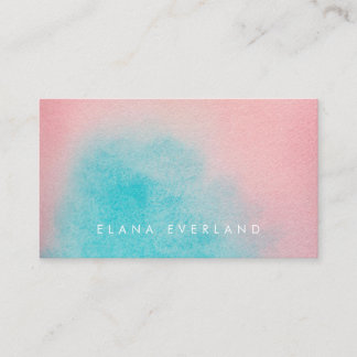 Pink Aqua Sky Watercolor Wash Ladies Appointment Card
