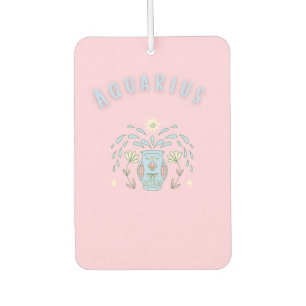 Pink Aquarius, zodiac, star sign print Air Freshener