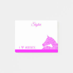 Pink Arabian Horse Head Cute Girly Personalized Post-it Notes