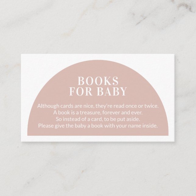 Pink Arch Books for Baby Baby Shower  Enclosure Card (Front)