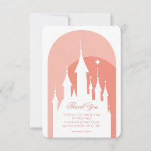 Pink Arch Disney Princess Castle Thank You Card