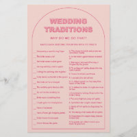 Pink arch wedding traditions bridal shower game