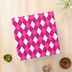 Pink Argyle 2 Inch Binder